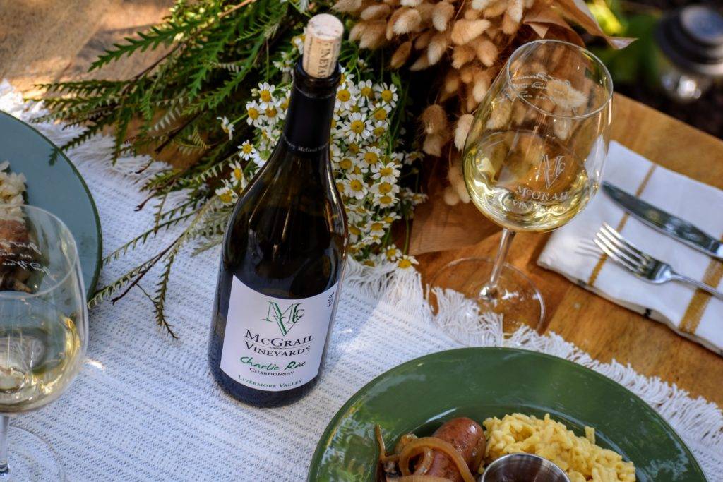 Bavarian egg noodles and McGrail Chardonnay