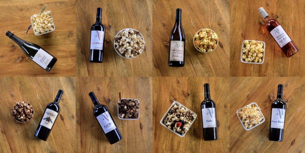 TV, gourmet popcorn, and wine pairings