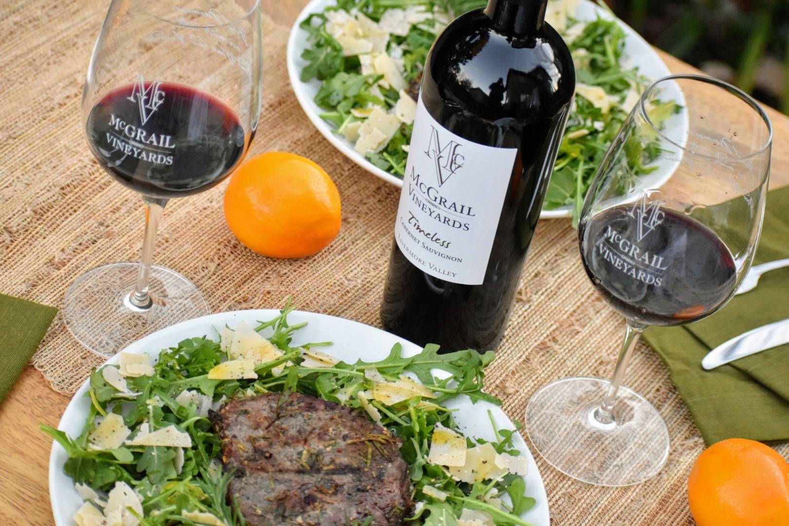 Grilled Beef Tagliata Over Arugula & Timeless Cab