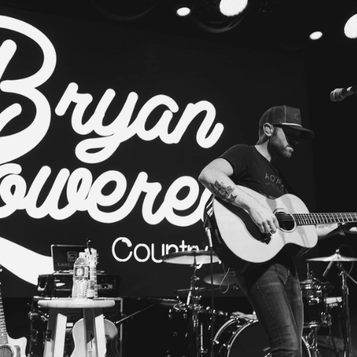 Country musician Bryan Loweree performing live on stage during Friday Night Live at McGrail Vineyards.